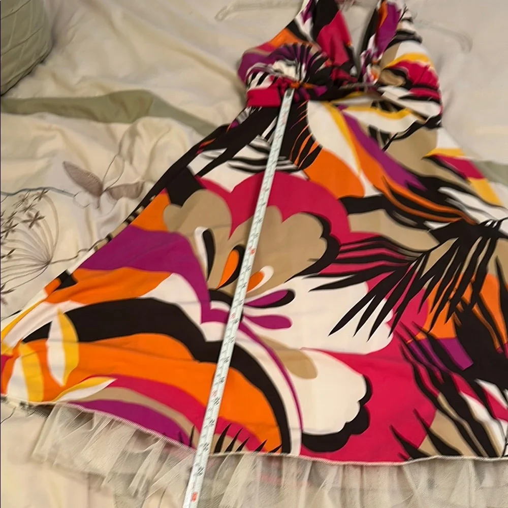 Vibrant Halter mini Dress with Floral Print